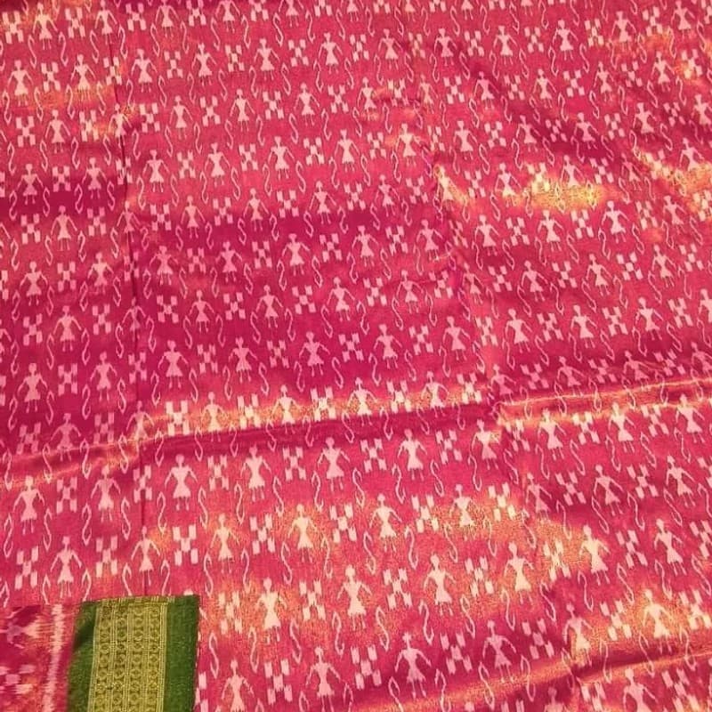 Sambalpuri Tribal Art Full Body Tissue Silk Saree