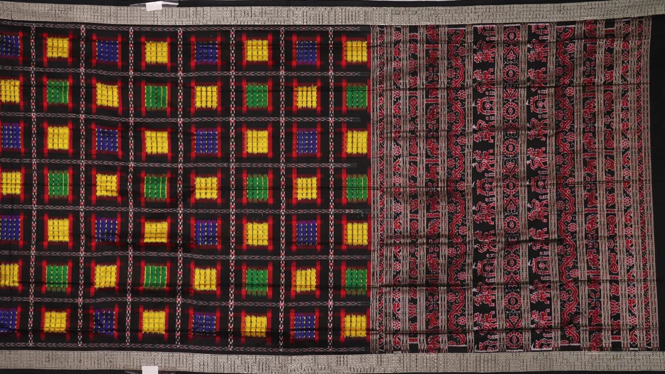 Sambalpuri Ikkat Silk Saree thumbnail 2