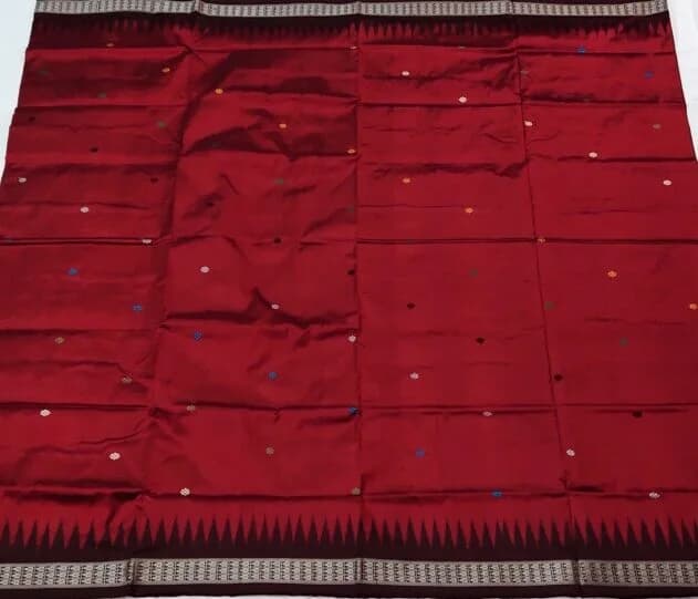 Red Dolabedi Bomkai Silk Saree thumbnail 3