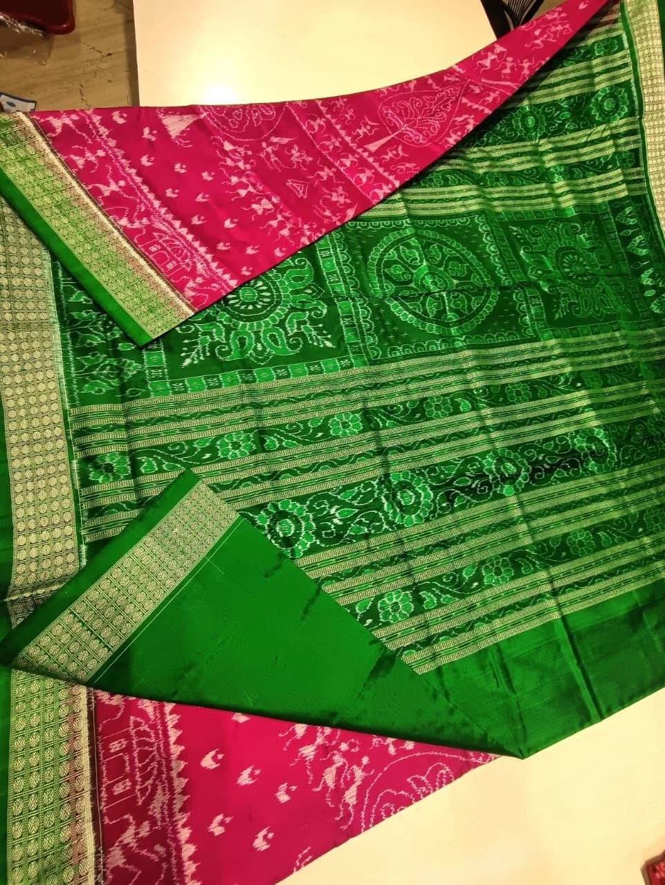 Sambalpuri Tribal Art Bandha Silk Saree thumbnail 2