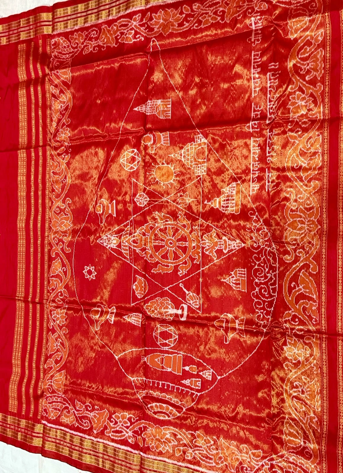 Sambalpuri Ikat Silk Saree – Sri Kshetra Puri Dham Theme view 1