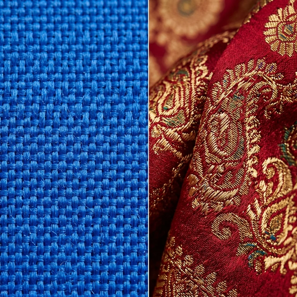 Comparing authentic handloom texture with powerloom finish