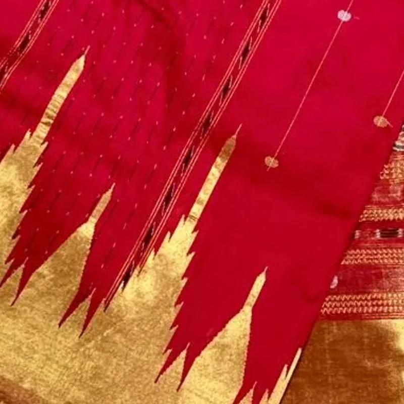 Sambalpuri Phoda Kumbha Half Tissue Patta Saree