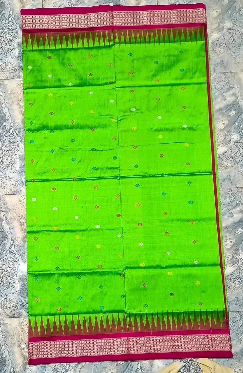 Green Dolabedi Bomkai Silk Saree thumbnail 2