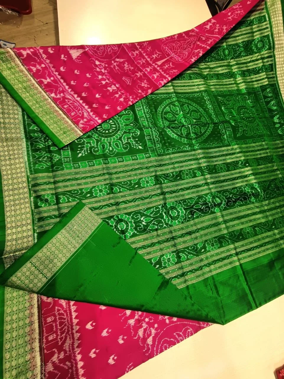 Sambalpuri Tribal Art Bandha Silk Saree thumbnail 2